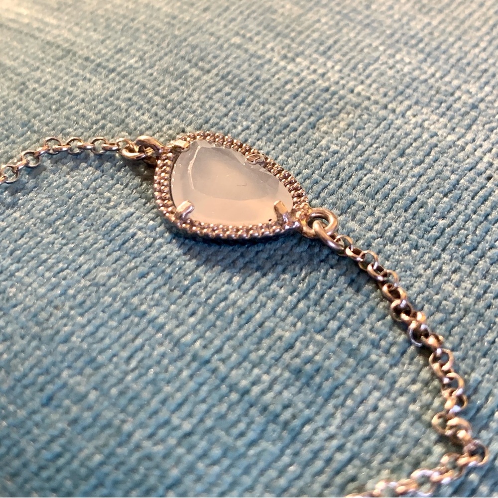 Dyadema Sterling Silver Bracelet Chain Faceted Stone Y2K Signed Italy Jewelry - Picture 5 of 7